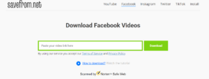 Facebook Video Download with SaveFrom.net