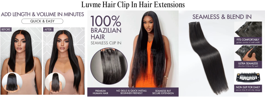 Luvme Hair Straight Clip-In Hair Extensions