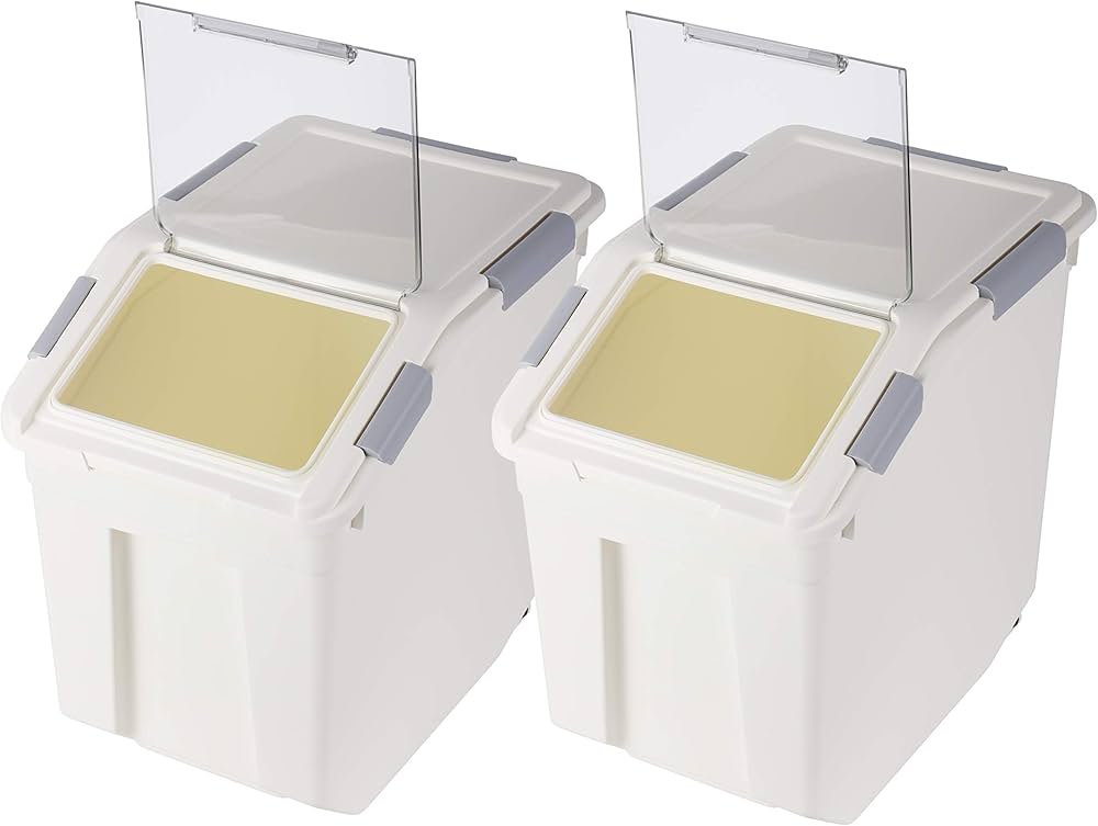 Rice Storage Container With Wheels Seal Locking Lid